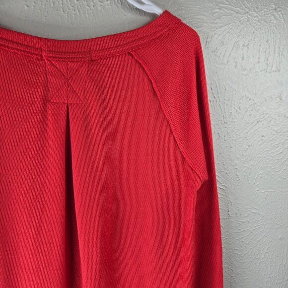 We The Free Thermal Shirt Size XS Orange Oversized Relaxed Fit Pull OVer Top - Picture 11 of 12